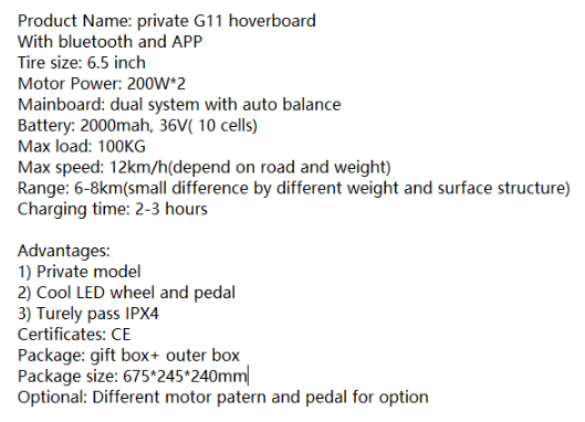 Transparent Electric Hoverboard RCG11(图3)