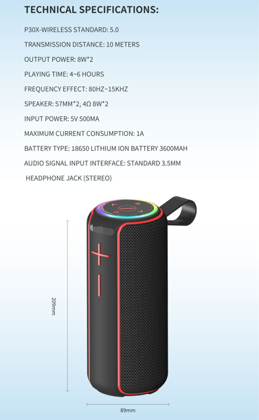 Bluetooth Speaker Waterproof RC006P30X(图2)